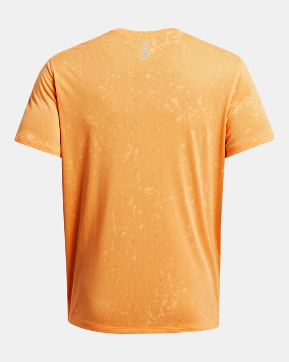 Men's UA Launch Splatter Short Sleeve in Orange image number 3